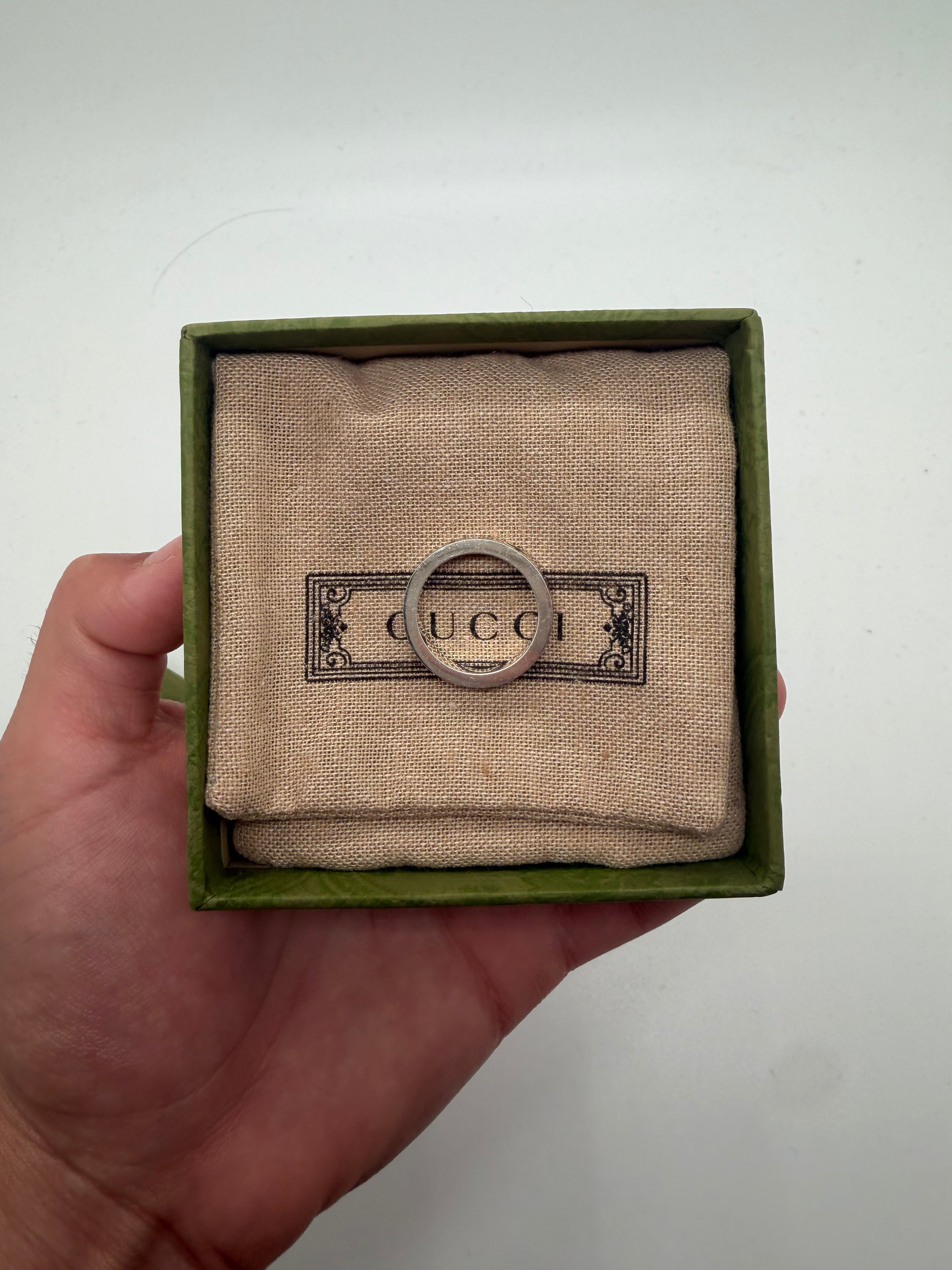 Gucci Sterling Silver GG Signature Bee Ring