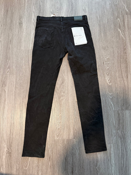 Black Purple Jeans Slim Fit Low Rise