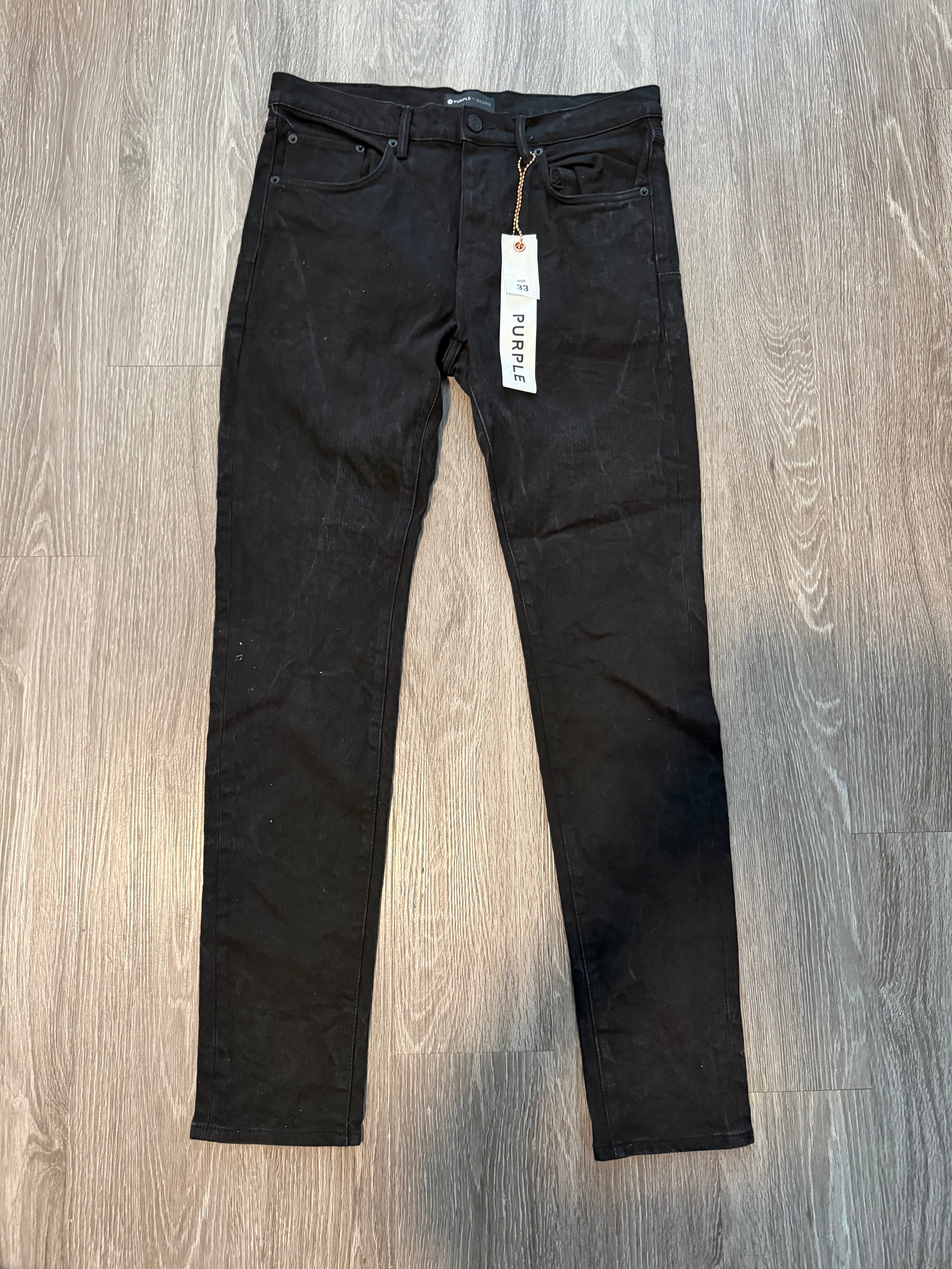 Black Purple Jeans Slim Fit Low Rise