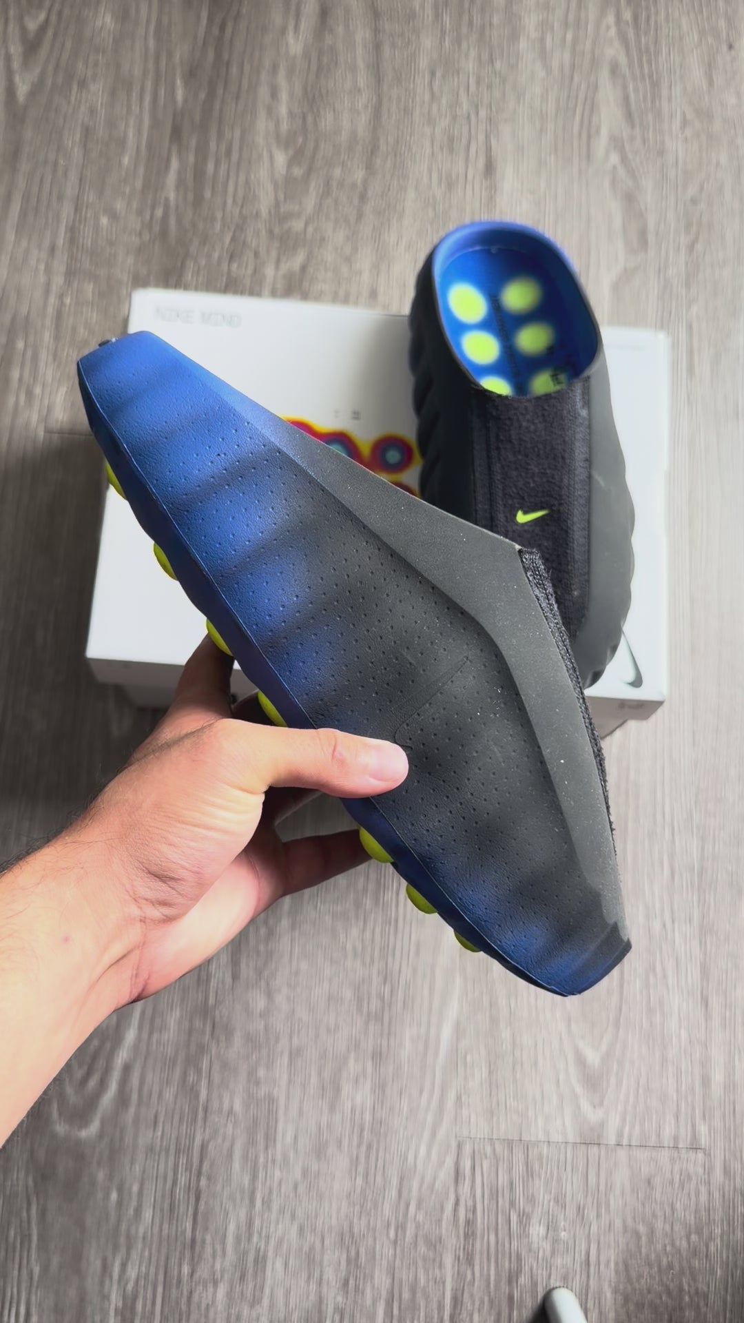 Nike Mind 001 Flyknit Slide “Hyper Royal Black”